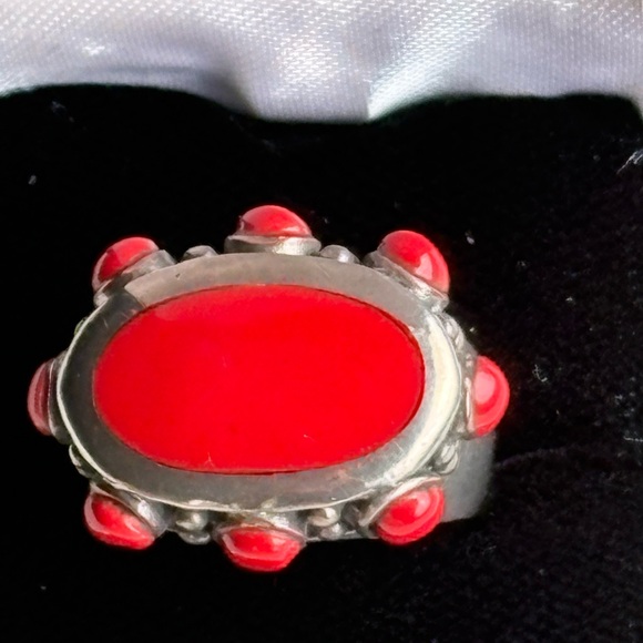 Coral sterling silver Ring - Picture 1 of 6